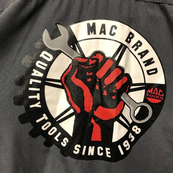 Mac Tools Work Shirt Mens Size Large Logo Gray Button Up Long Sleeve Workwear - Picture 3 of 8